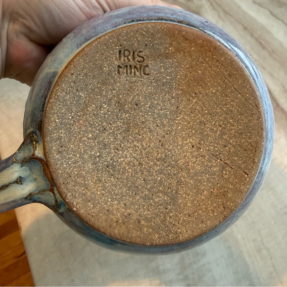 Handcrafted Ceramic Soup Mug in Blue and Brown by Iris Minc - Picture 11 of 11